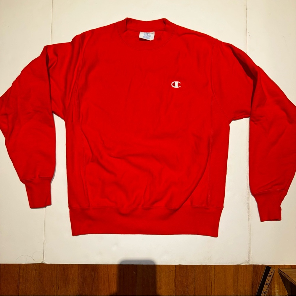 Champion Reverse Weave Orange Crewneck Sweatshirt Small